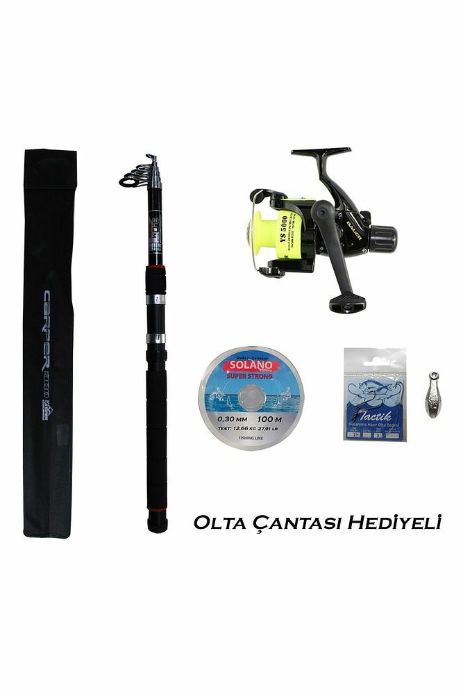 Carper 300 Olta Kamışı Ys 5000 Olta Makinesi Misinalı Tam Takım Olta Seti