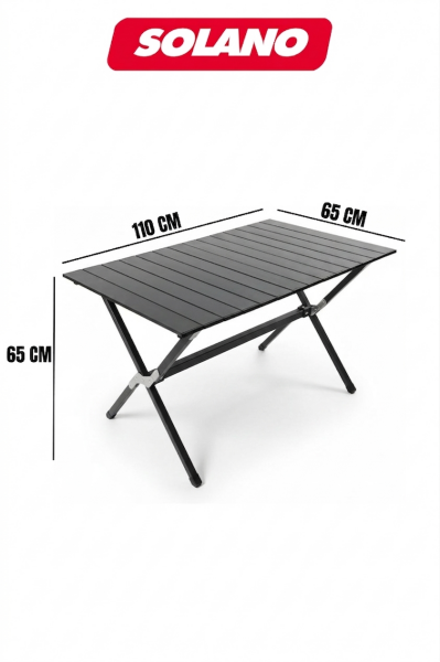 Solano X-Frame Katlanır Kamp Masası – 110x65 cm Metal Tabla