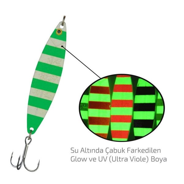 Solano Fishing Zebra Glow 8cm 18gr Lüfer Çinekop Olta Kaşığı Kahverengi