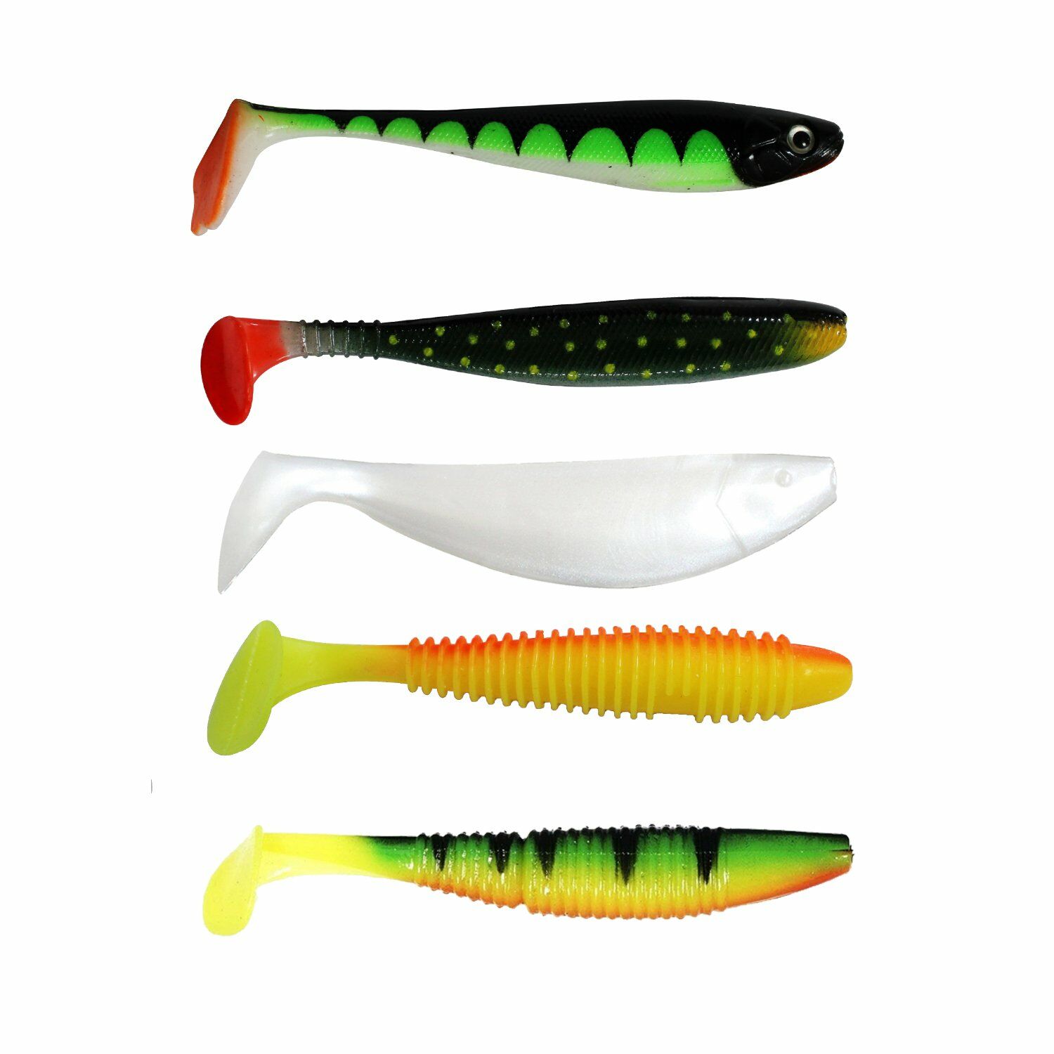 Solano Fishing Avcı Balık Seti Silikon Sahte Balık, Balık Yemi 5'li